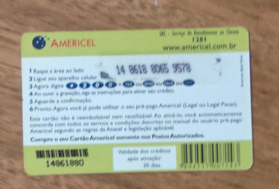 | Casa do Colecionador Cartão Americel Legalpacas. Me da seu pezinho. Loro.