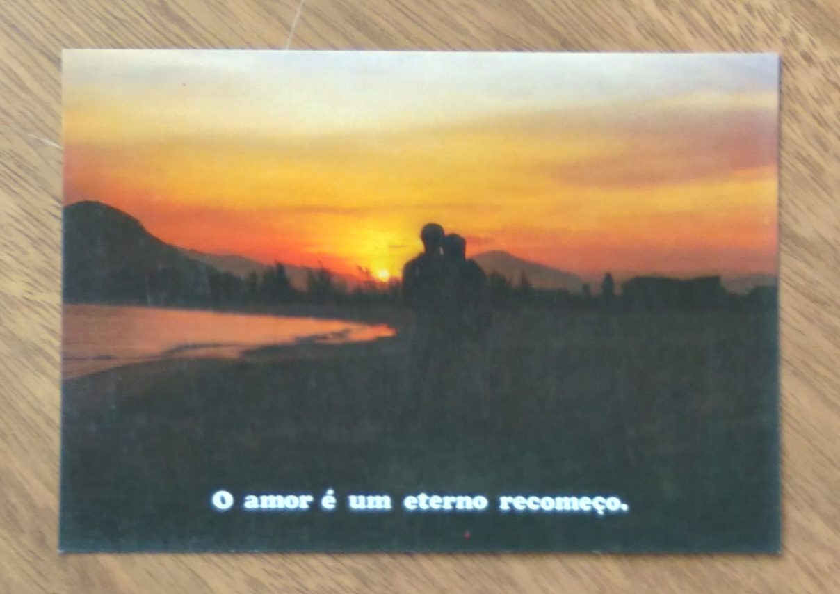 | Casa do Colecionador Cartão Postal Litoarte Pensamentos 122. Por do sol. O amor é eterno.