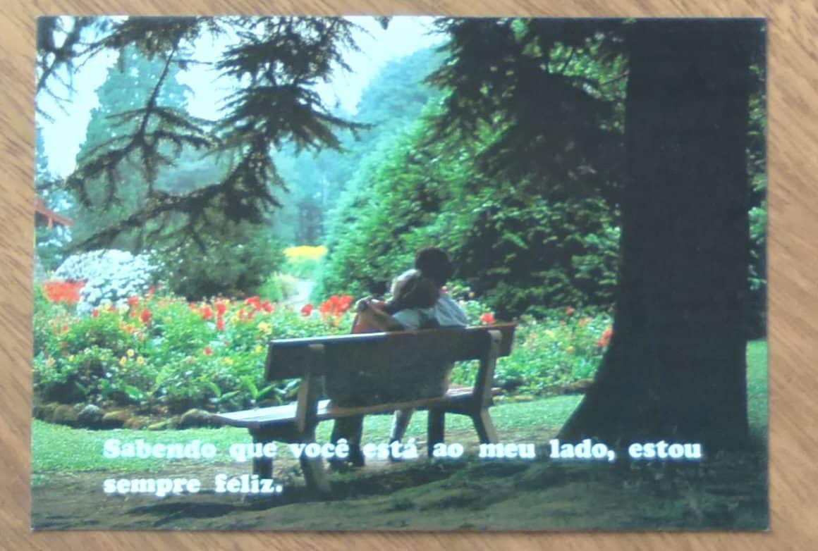Cartão Postal Litoarte Pensamentos 41. Você ao meu lado estou feliz.