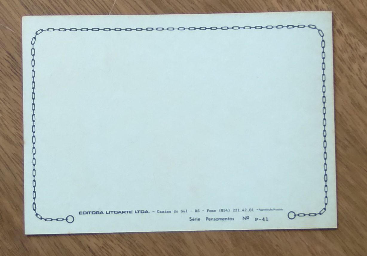 | Casa do Colecionador Cartão Postal Litoarte Pensamentos 41. Você ao meu lado estou feliz.