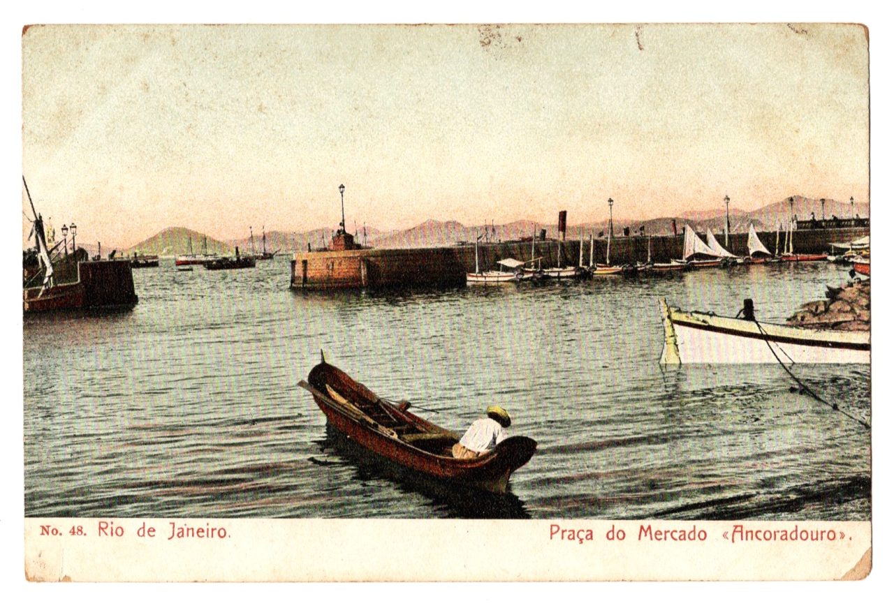 | Casa do Colecionador Cartao Postal - Praca Do Mercado Ancoradouro - RJ - Anos 20