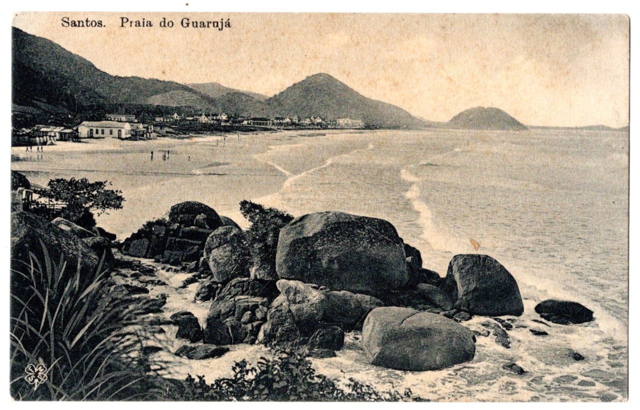 Cartao Postal Praia Pitangueiras Guaruja - Nao Circulado - 1905