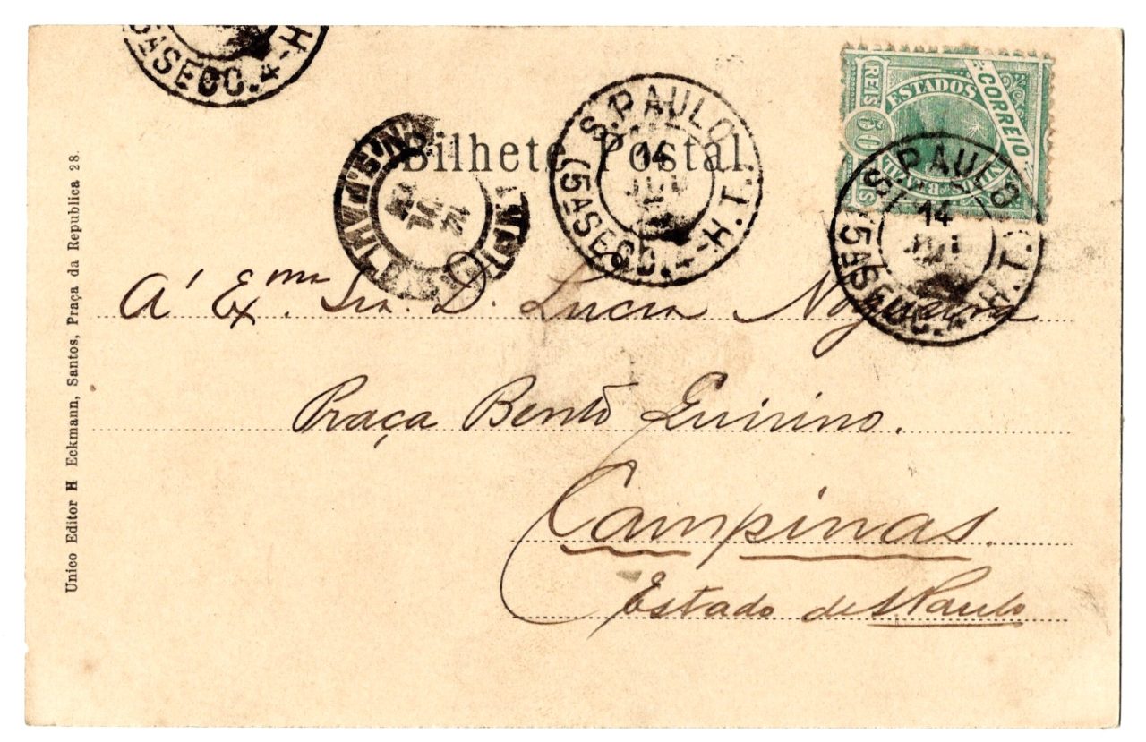 | Casa do Colecionador Cartao Postal Tipografico Praia Do Guaruja Circulado - 1904