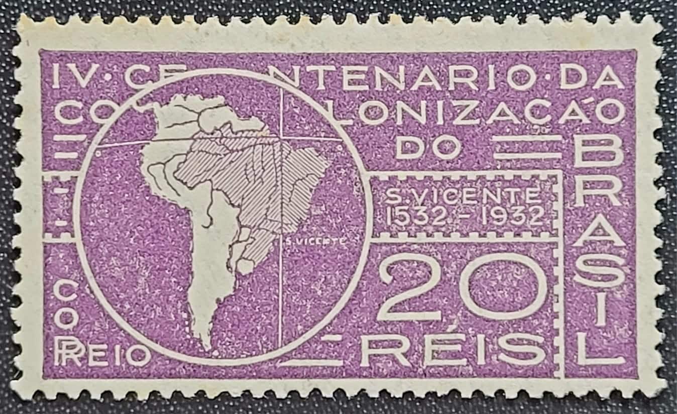 | Casa do Colecionador Comemorativos - RHM C0041 (Novo com Goma) 20 Réis - Tratado de Tordesilhas - 03/06/1932