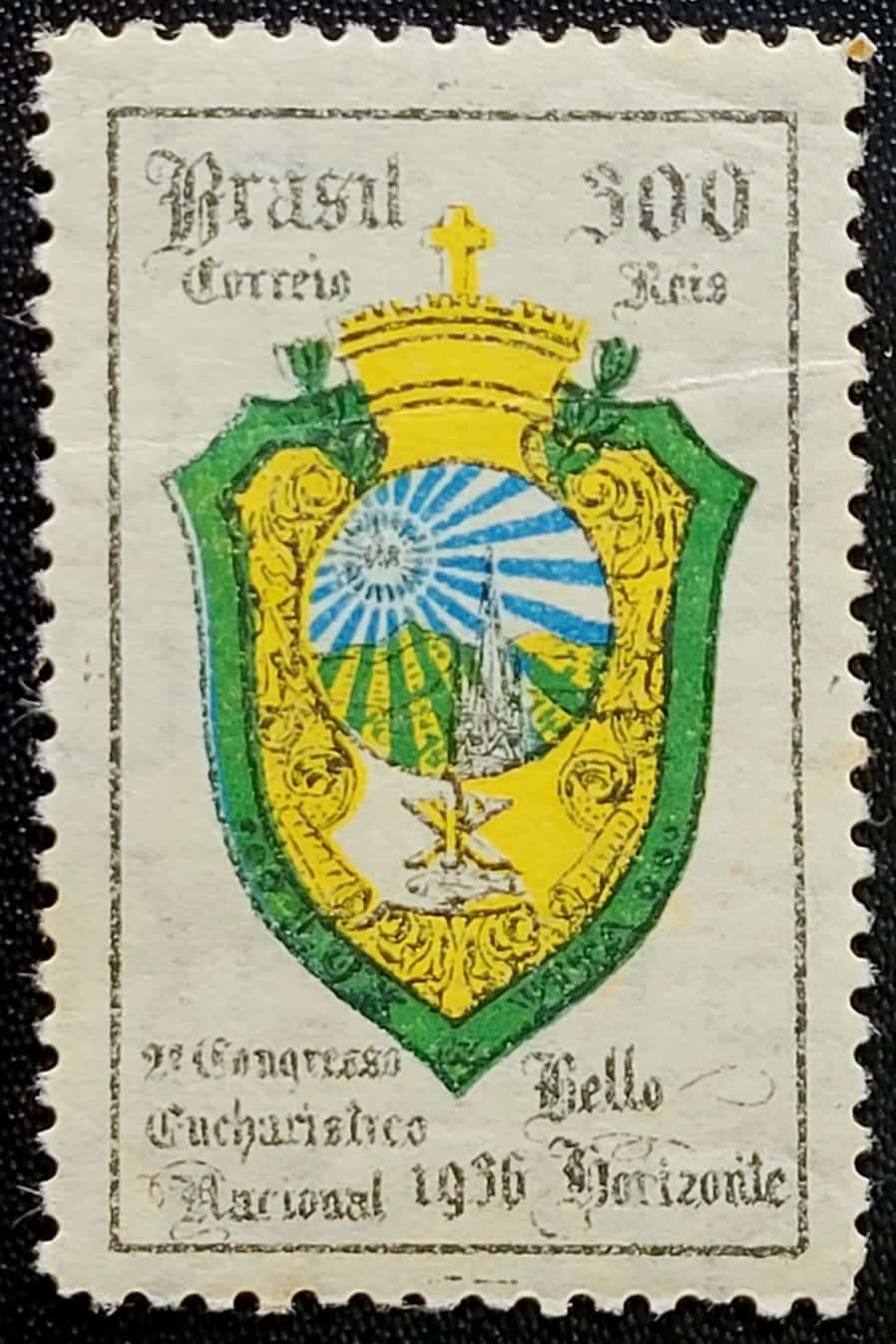 | Casa do Colecionador Comemorativos - RHM C0112 (Novo com Goma) 300 Réis - 2º Congresso Eucarístico Nacional BH/MG - 17/12/1936