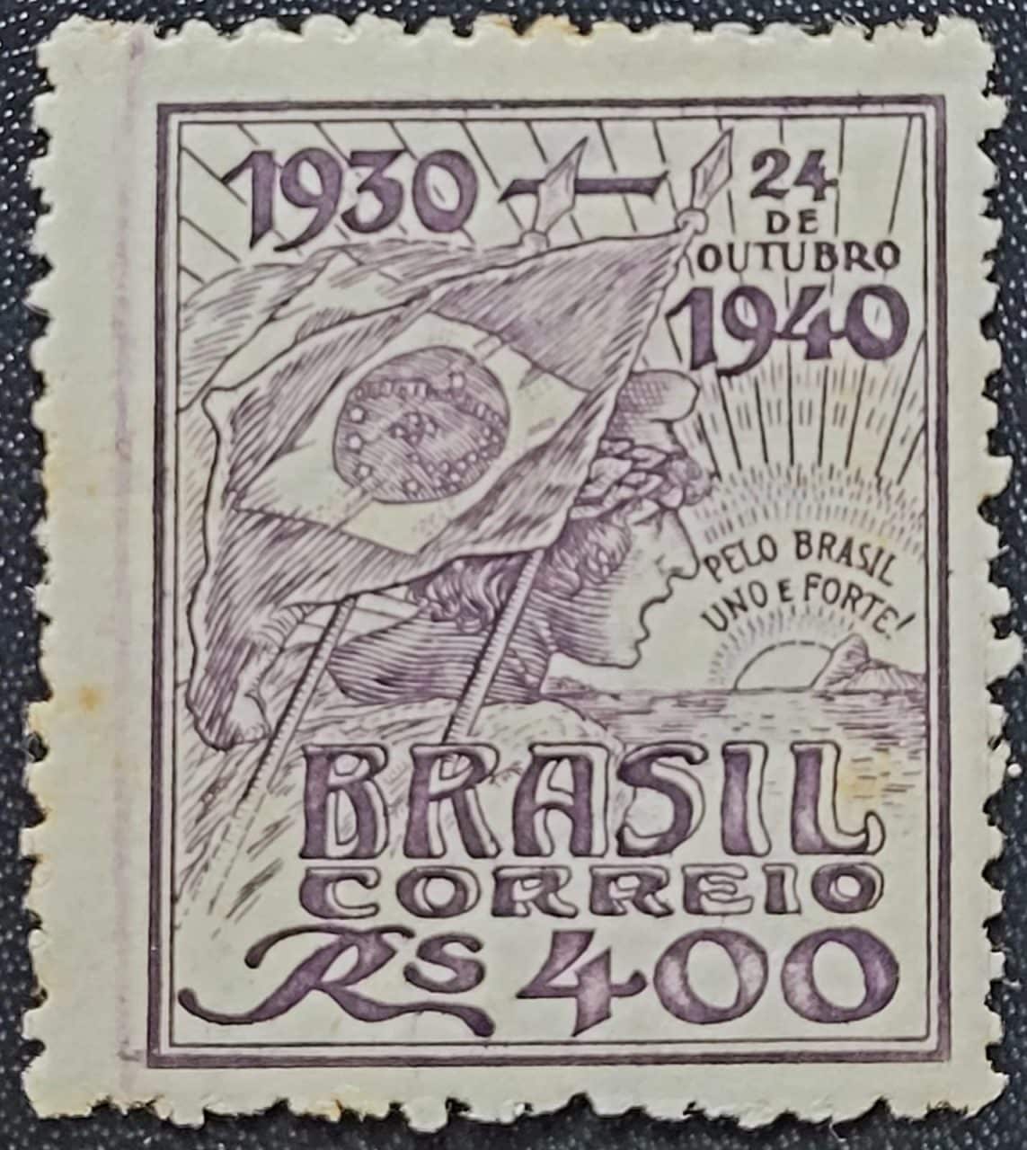 | Casa do Colecionador Comemorativos - RHM C0157 (Novo com Goma) 400 Réis - Decênio do Governo Getúlio Vargas - 18/12/1940