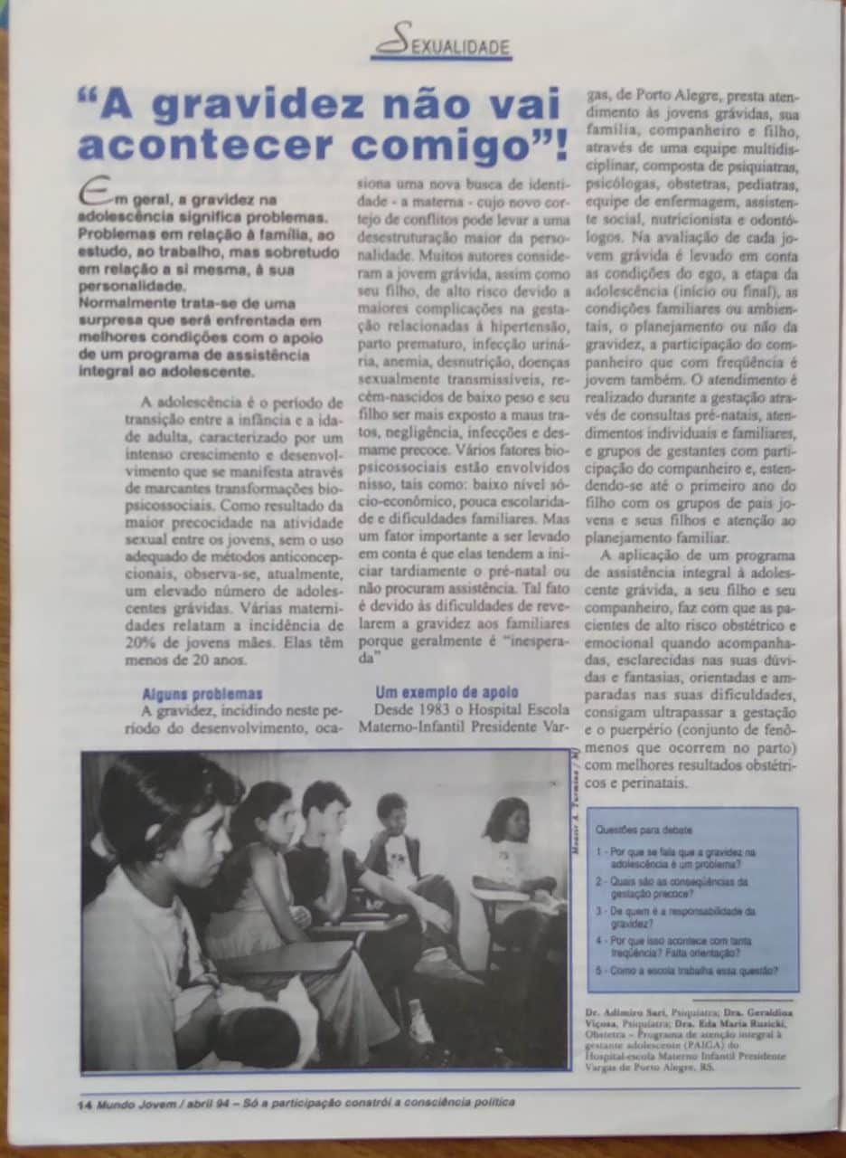 | Casa do Colecionador DGGR. Revista Mundo jovem 250. Desenvolvendo a afetividade Nova era Grupo.