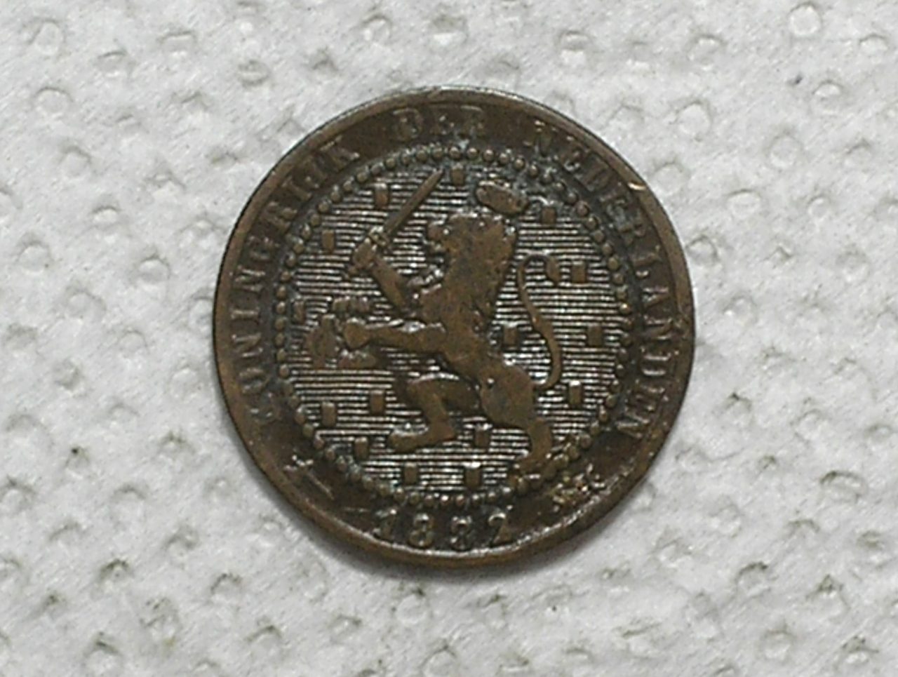 | Casa do Colecionador Holanda - Kindow of Netherlands) 1 Cent - 1882 / Mbc / Bz / box57