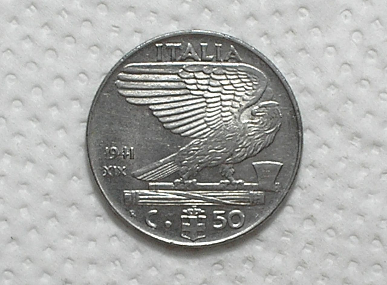 | Casa do Colecionador Italia) 50 Centesimi - 1941 ´Ano Xix ( Magnetica ) / Sob / St. / box58