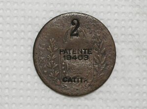 Moeda Particular) Ficha da "Fazenda Catita" - 2 Patente 19463 / Passos - Minas Gerais / meados de 1900 / m470