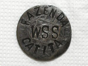 Moeda Particular) Ficha da "Fazenda Catita" - 25 Patente 19463 - WSS / Passos - Minas Gerais / meados de 1900 / m470