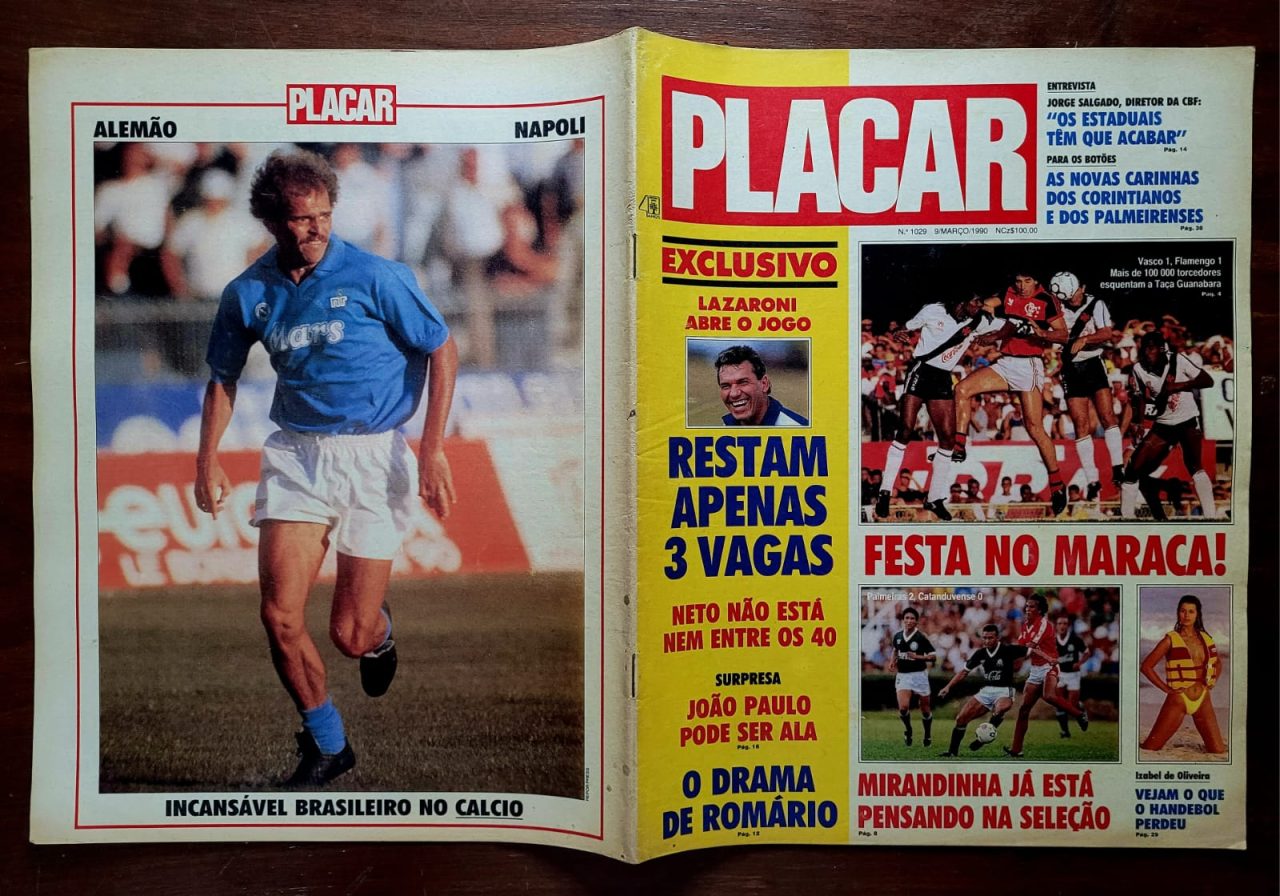 | Casa do Colecionador Placar Nº 1029 (Revista com 22 Escudinhos para Botões) 09/03/1990