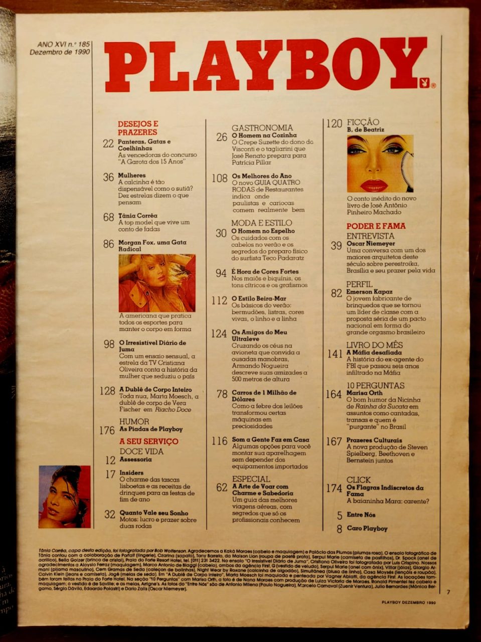 | Casa do Colecionador Playboy Nº 185 - Tânia Corrêa (Revista com Pôster) Dezembro 1990