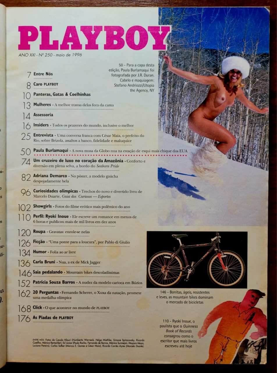 | Casa do Colecionador Playboy Nº 250 - Paula Burlamaqui (Revista com Pôster) Maio 1996