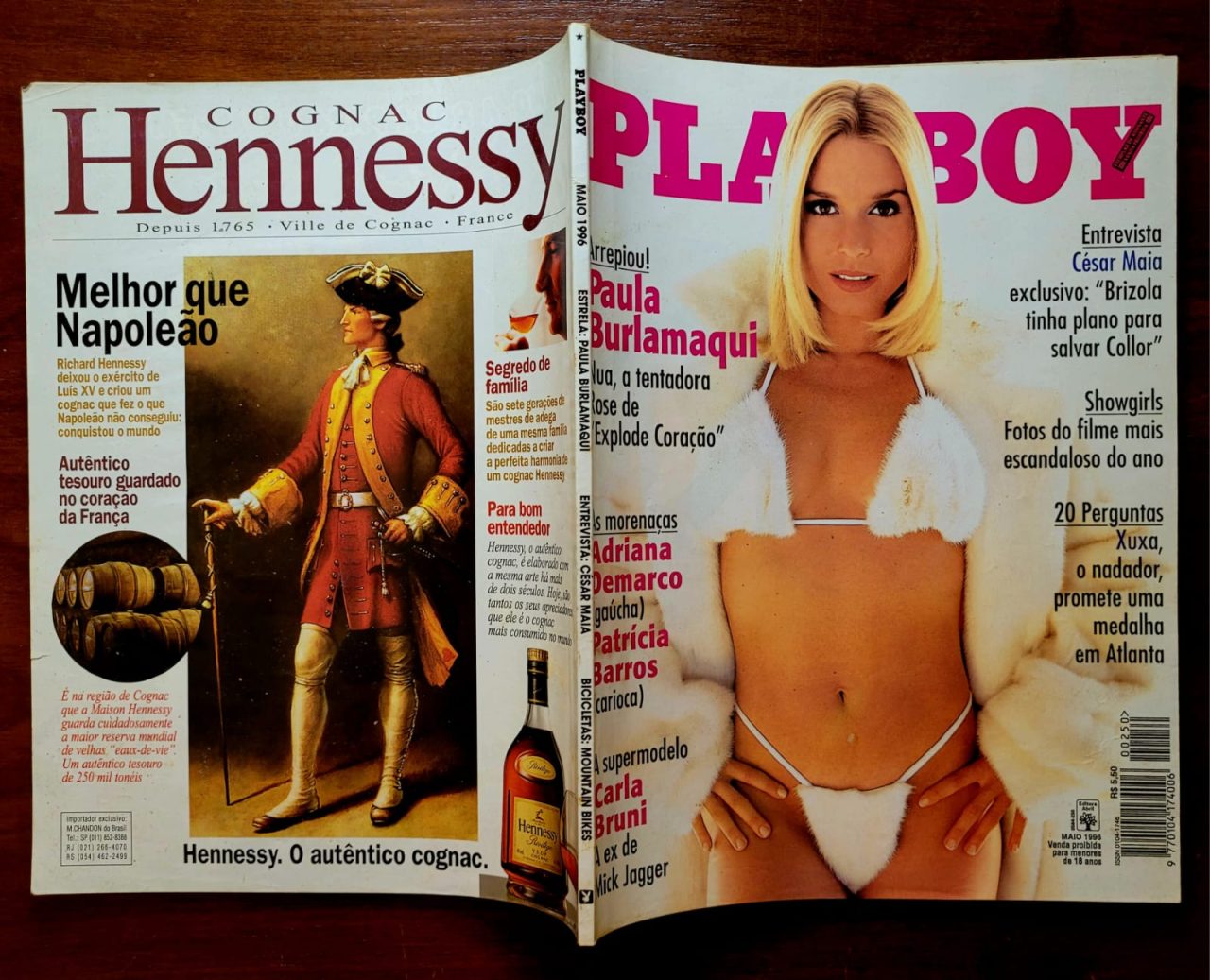 | Casa do Colecionador Playboy Nº 250 - Paula Burlamaqui (Revista com Pôster) Maio 1996