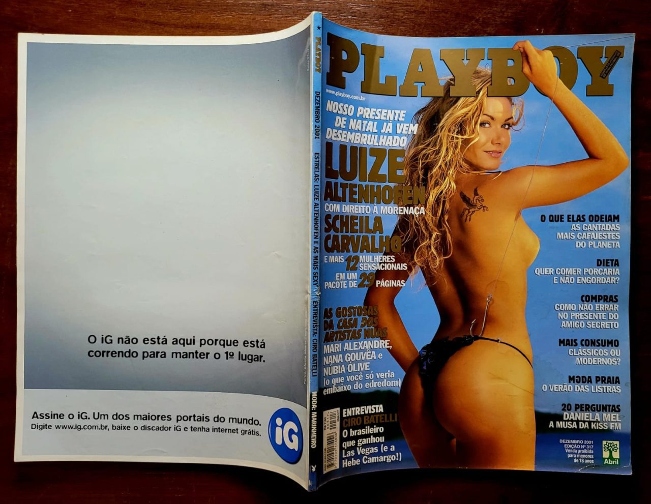 | Casa do Colecionador Playboy Nº 317 - Luize Altenhofen (Revista com Pôster) Capa Dupla - Dezembo 2001