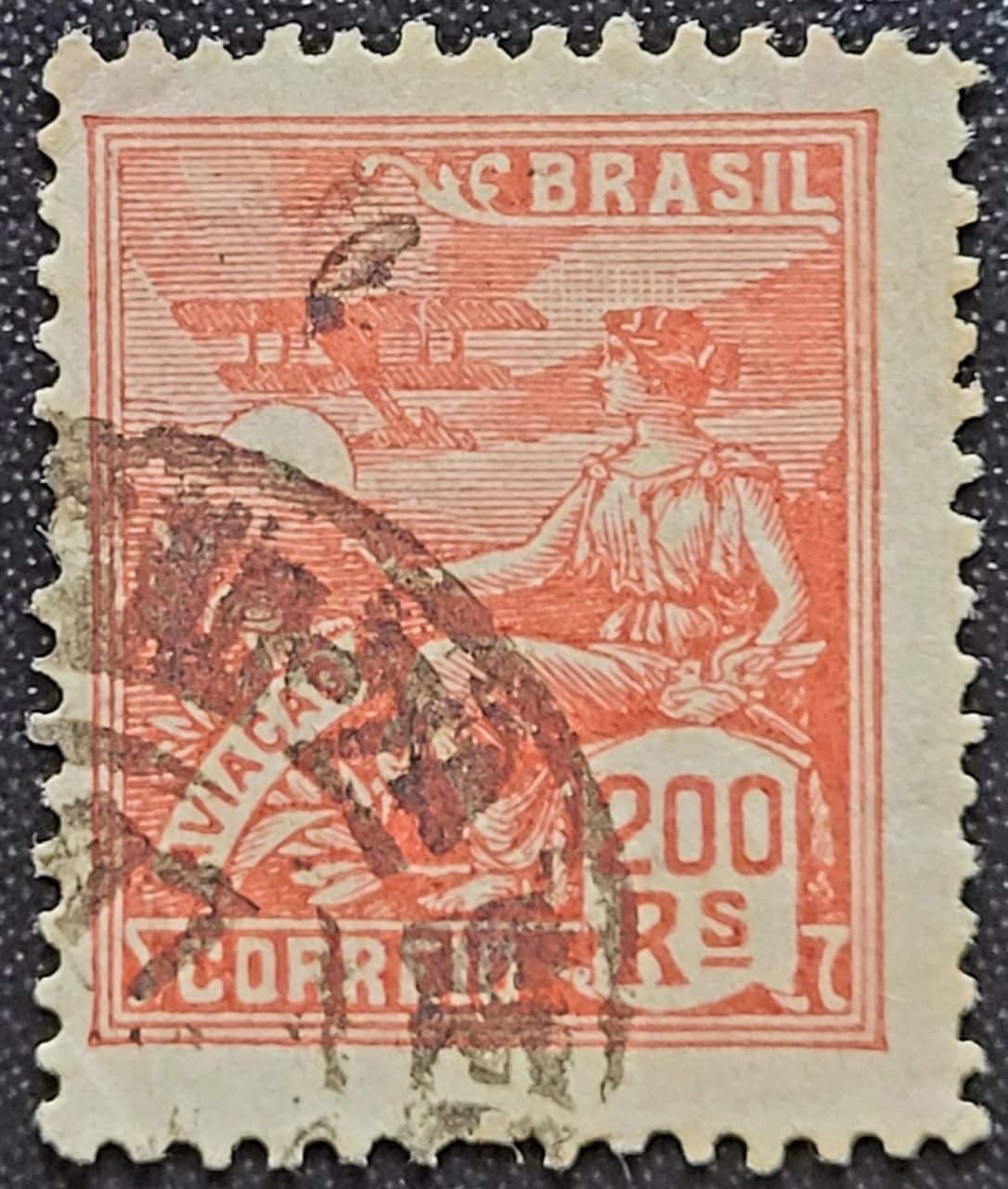 | Casa do Colecionador Regulares - RHM 221 (Usado) 200 Réis - Aviação - Vovó Parte 1 - 1924/1932