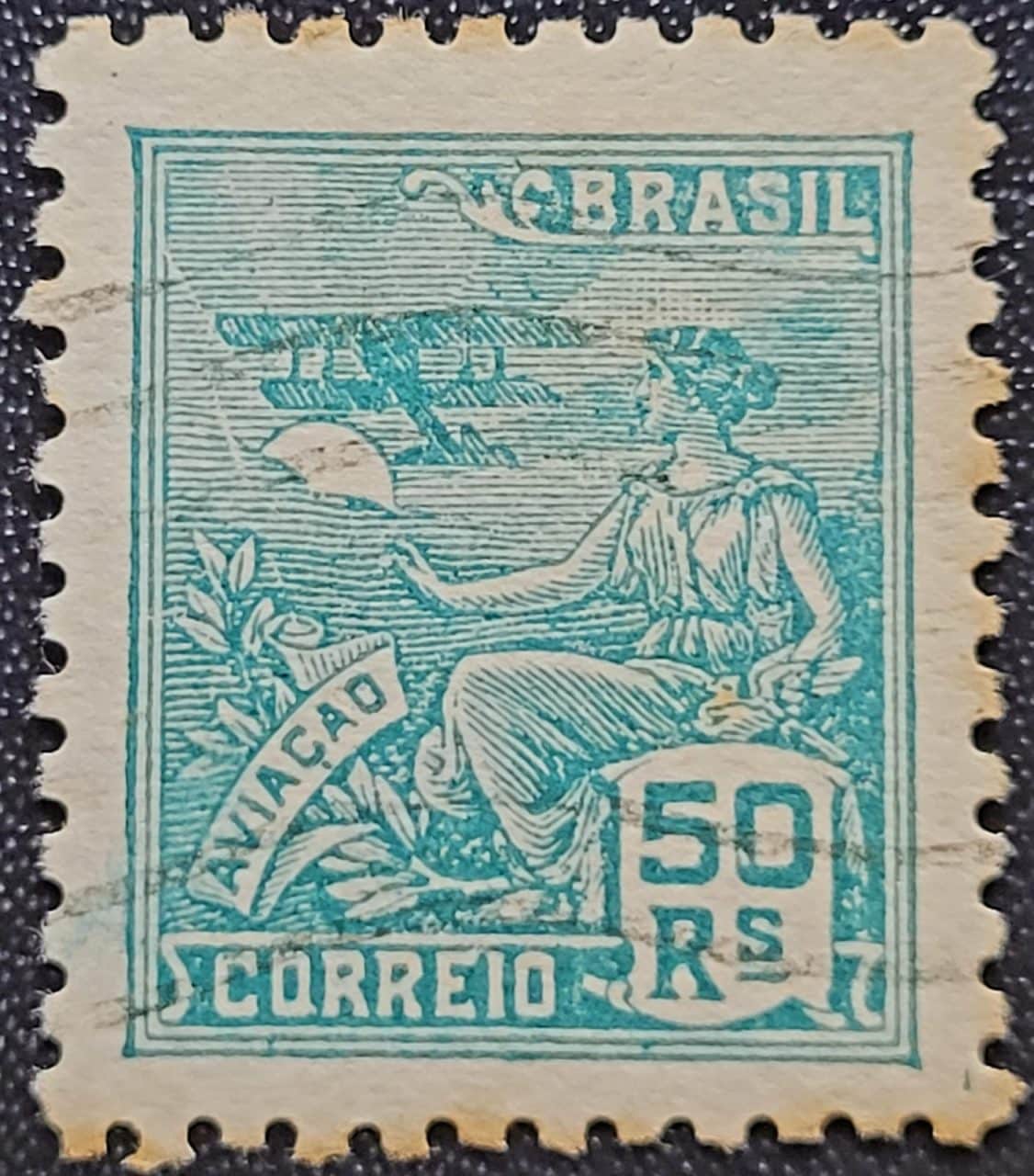 | Casa do Colecionador Regulares - RHM 299 (Usado) 50 Réis - Aviação - Vovó Parte 2 - 1936/1937