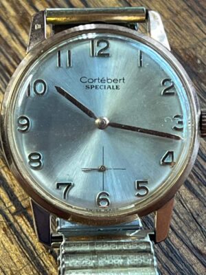 Antigo relogio de pulso Cortebert Speciale ~1940 raredade carimbado de platino e ouro rosa