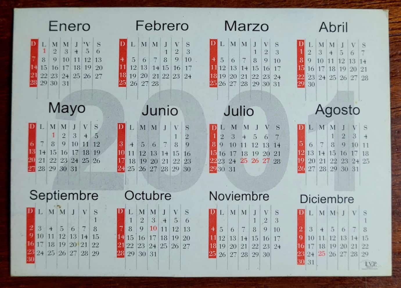 | Casa do Colecionador Calendário de Bolso (Tema Propaganda) Correios de Cuba - Ano 2001 - Calendário Estrangeiro - Cuba