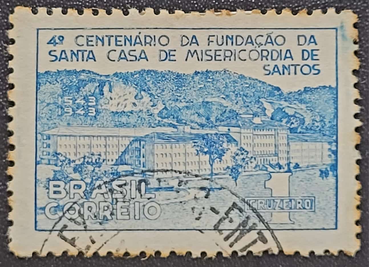 | Casa do Colecionador Comemorativos - RHM C0186 (Usado) 400 Anos da Santa Casa de Misericórdia de Santos - 07/11/1943