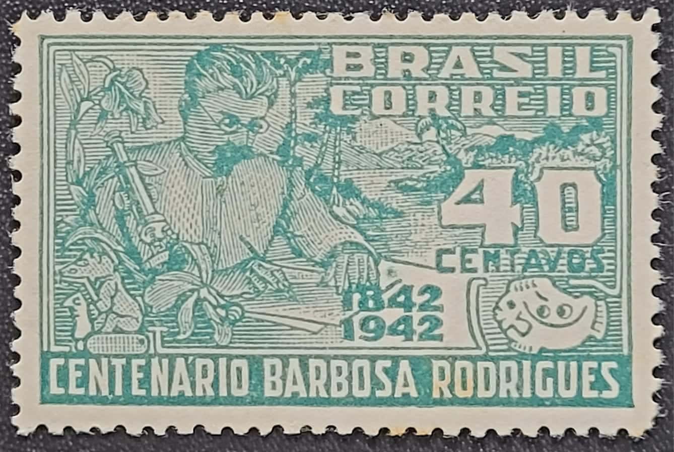 | Casa do Colecionador Comemorativos - RHM C0187 (Novo com Goma) Centenário Natalício do Botânico J. Barbosa Rodrigues (1842-1909) - 13/11/1943