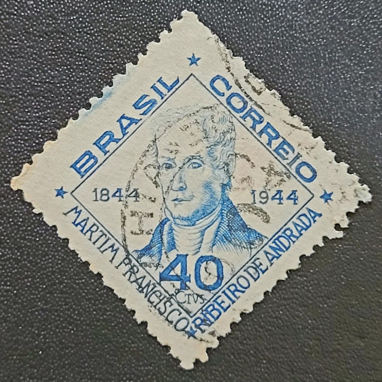 | Casa do Colecionador Comemorativos - RHM C0194 (Usado) Cent. da Morte de Martim Francisco Ribeiro de Andrade, 1775-1844, Político e Parlamentar - 30/01/1945