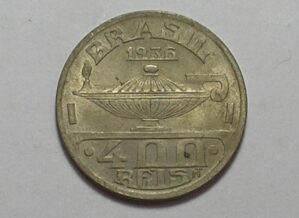 Flor de Cunho) 400 Réis 1936 - Oswaldo Cruz / Cu/Ni