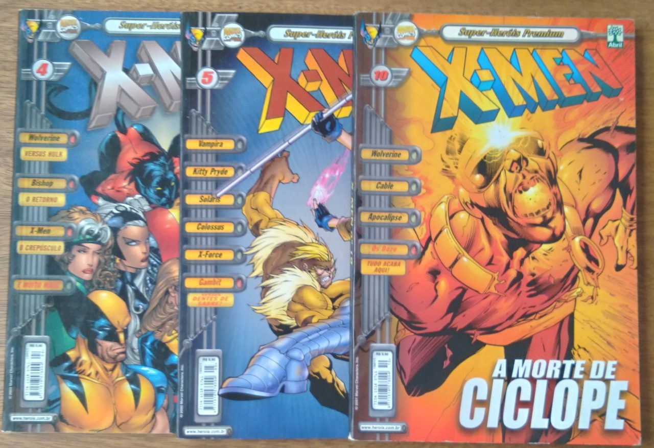| Casa do Colecionador Gibi Super herois Premium X Men do 4 ao 15. Ed Abril 2001