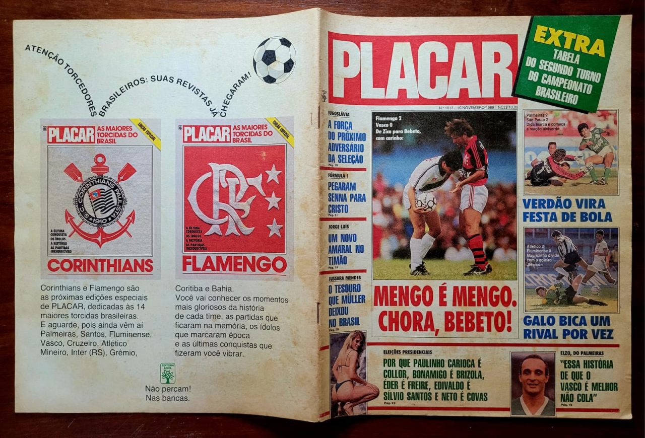 | Casa do Colecionador Placar Nº 1013 (Revista com 24 Escudinhos para Botões) 10/11/1989