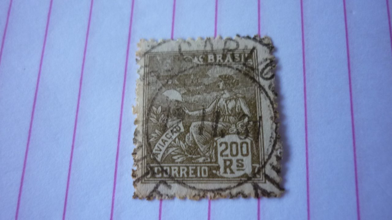 | Casa do Colecionador SELO 200 RÉIS COM CARIMBO S. CARLOS LOTE 457 .