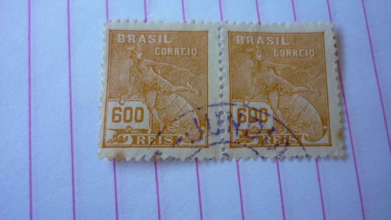 | Casa do Colecionador SELO 600 RÉIS COM CARIMBO JUNDIAI LOTE 484 .
