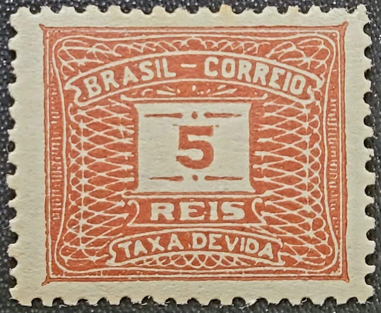 | Casa do Colecionador Taxa Devida - RHM X40 A (Novo) 5 Réis - Tipo Cifra Horizontal - 1920-1921