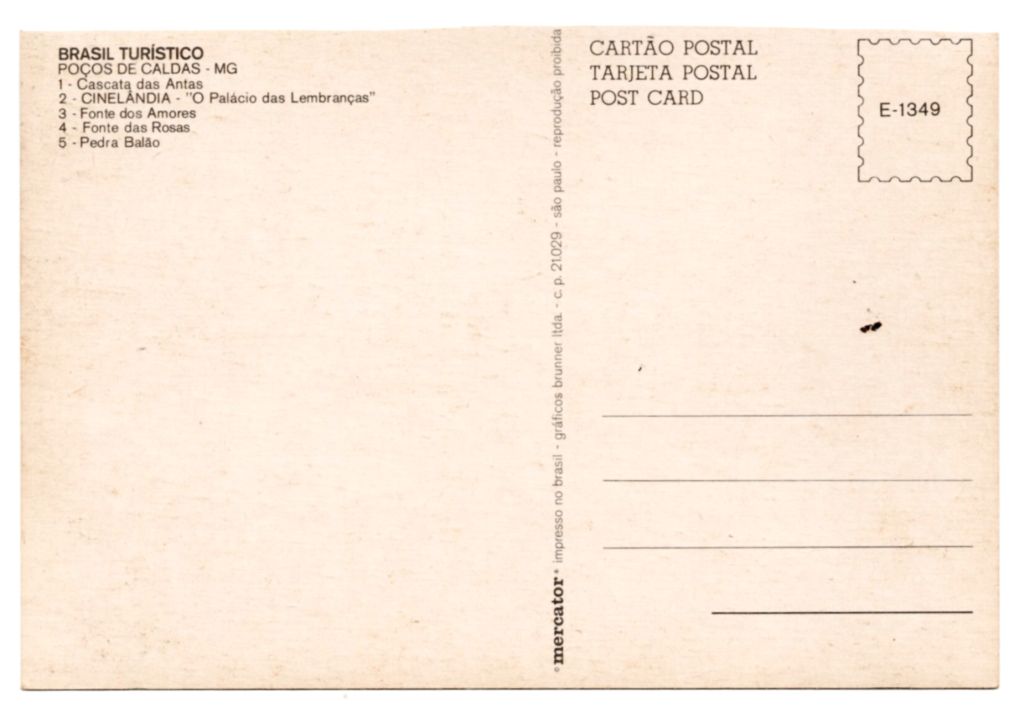 | Casa do Colecionador Cartão Postal 5 Vistas - Poços de Caldas - ( MG ) - Anos 70