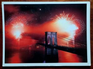 Cartão Postal Estrangeiro - Estados Unidos (New York) Fogos de Artifício sobre a Ponte Brooklyn (2005)