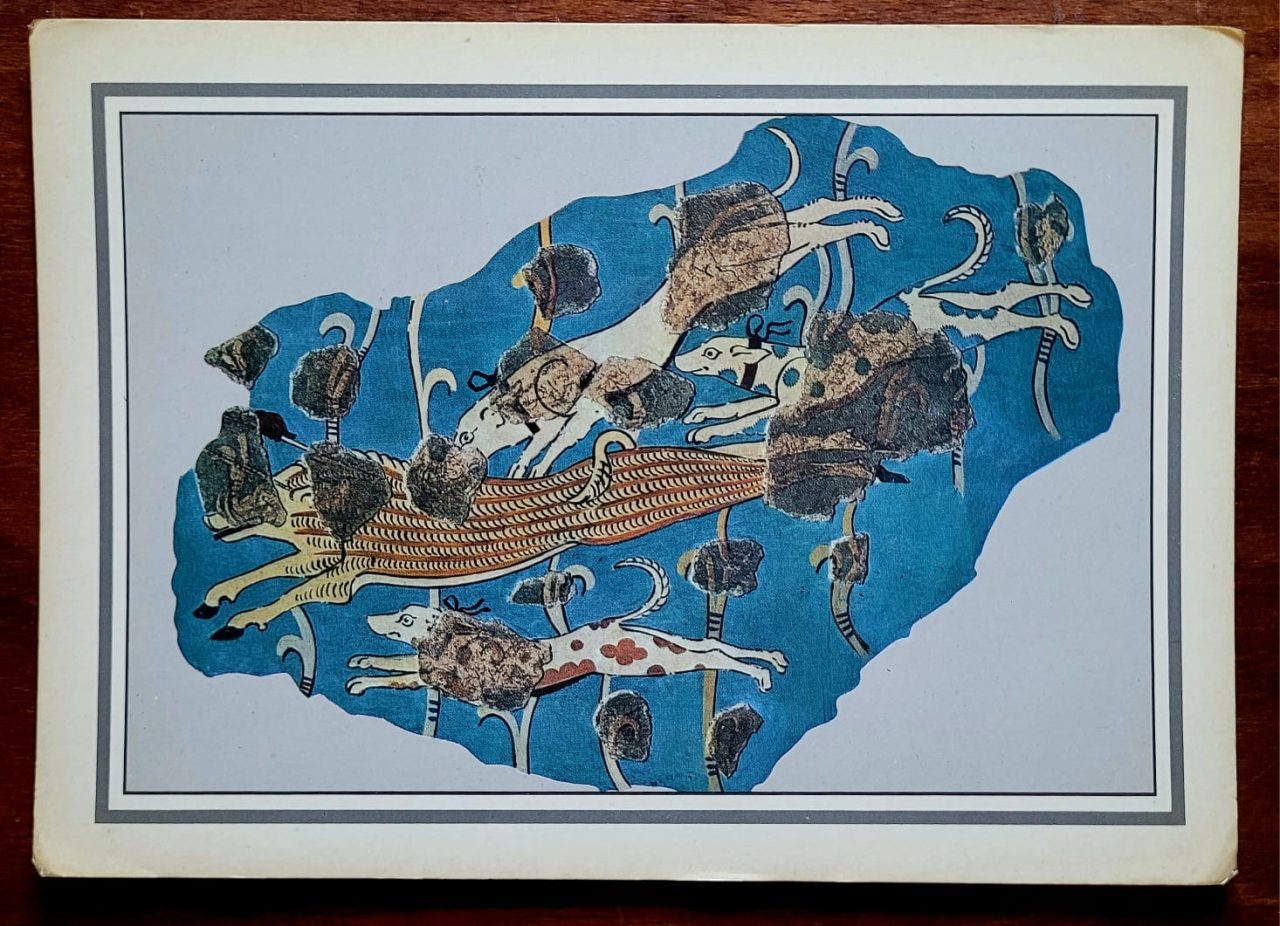| Casa do Colecionador Cartão Postal Estrangeiro - Grécia (Atenas) Museu Nacional de Atenas - Pintura de parede do Palácio de Tiryns (1300-1200 A.C.)