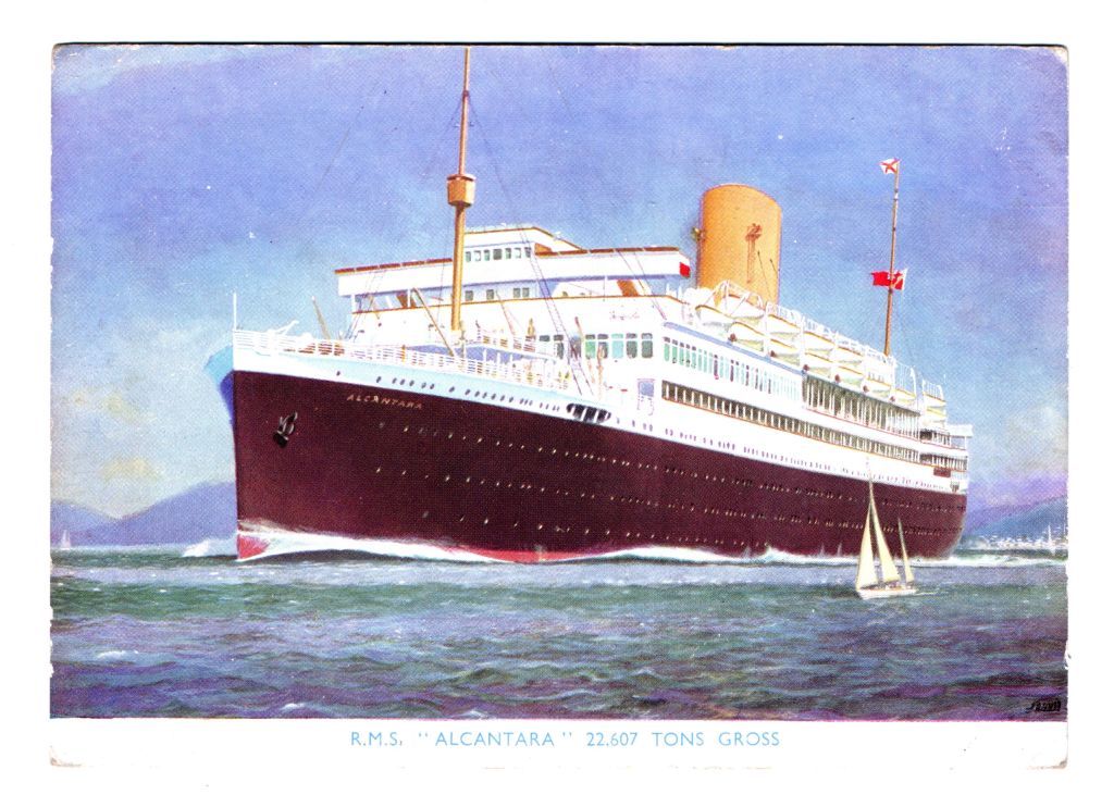 | Casa do Colecionador Cartão Postal - Navio RMS Alcantara - Anos 40