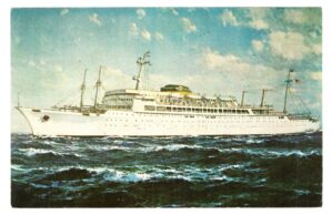 Cartáo Postal - Navio SS Brasil - Anos 50