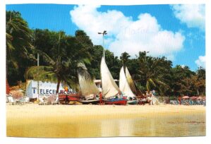 Cartão Postal Praia da Ponta Negra Jangadas - Natal ( RN ) - Anos 80