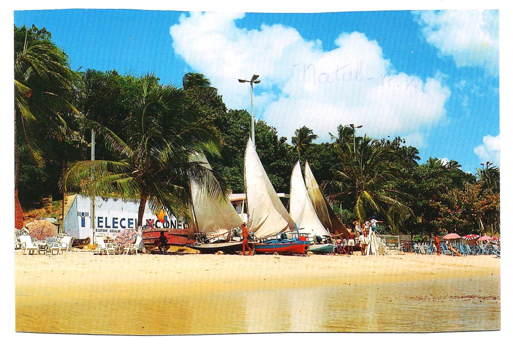 | Casa do Colecionador Cartão Postal Praia da Ponta Negra Jangadas - Natal ( RN ) - Anos 80