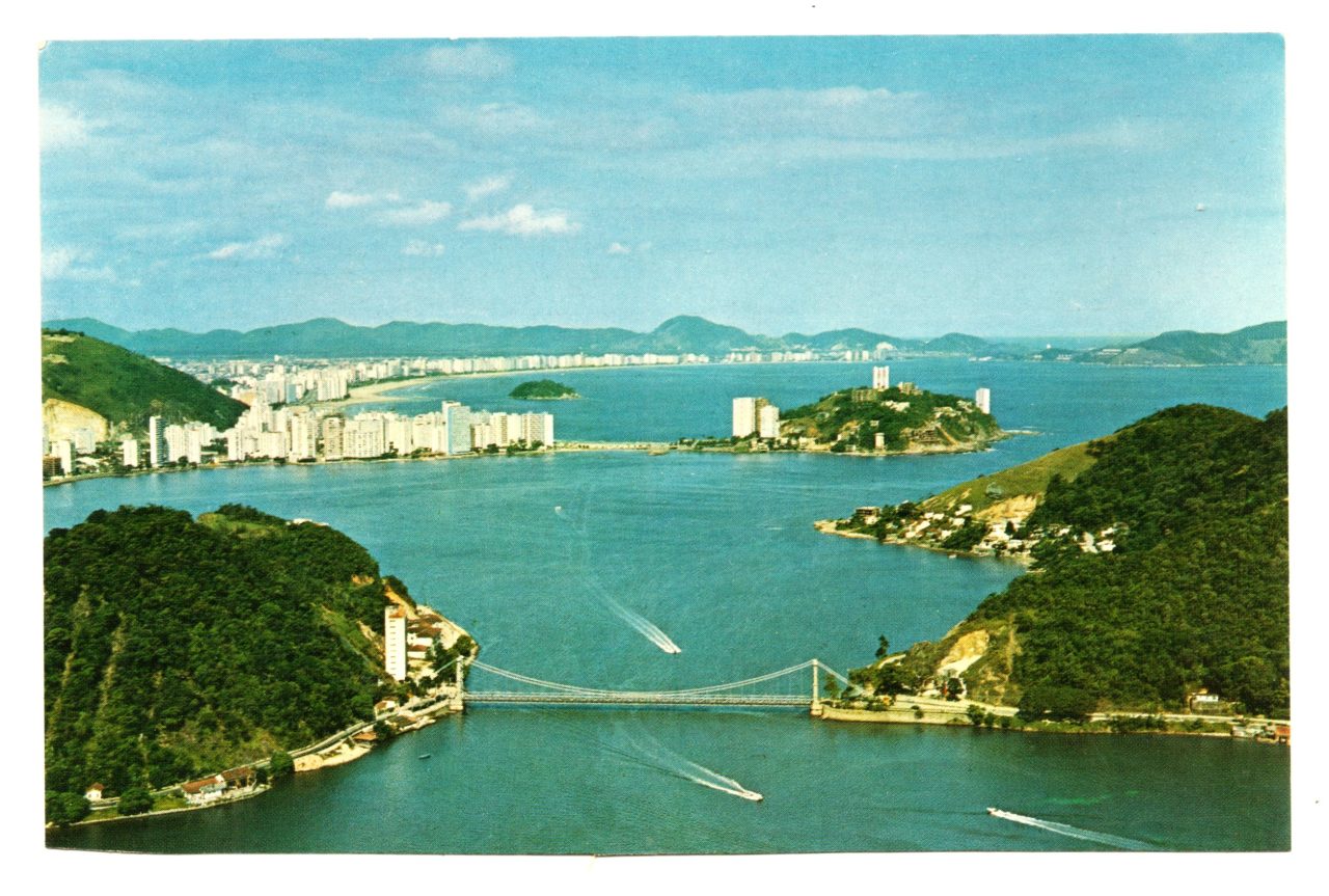 | Casa do Colecionador Cartão Postal Vista Aerea - São Vicente - ( SP ) - Anos 70