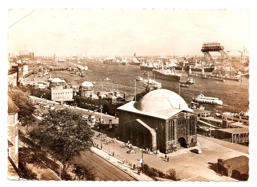 | Casa do Colecionador Cartao Postal - Vista Parcial do Porto - Hamburgo - Alemanha - Anos 60