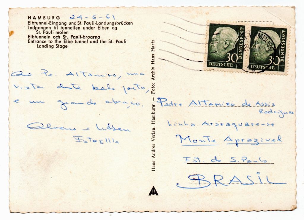 | Casa do Colecionador Cartao Postal - Vista Parcial do Porto - Hamburgo - Alemanha - Anos 60