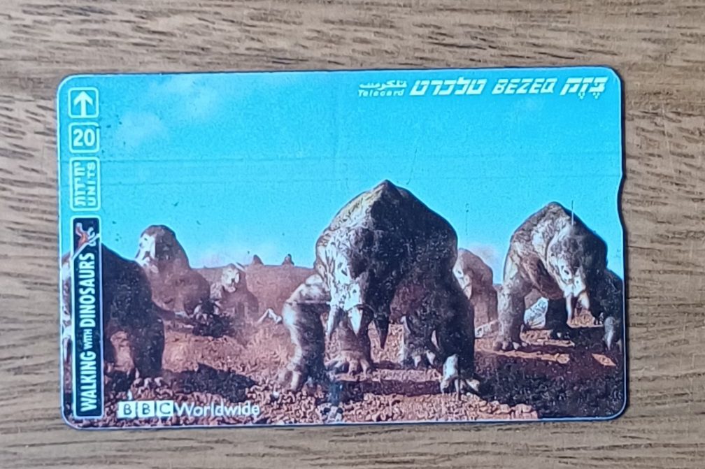 | Casa do Colecionador Cartao telefone Israel Bezeq 2000. BBC Walking With dinosaurs. Pequeno sinal
