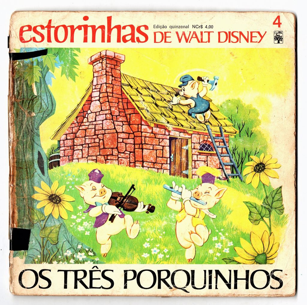 | Casa do Colecionador Disco Compacto - Vinil - Estorinhas de Walt Disney - Os Tres Porquinhos - Anos 70