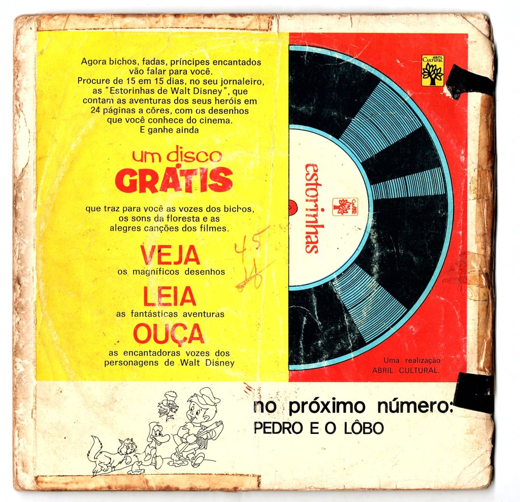 | Casa do Colecionador Disco Compacto - Vinil - Estorinhas de Walt Disney - Os Tres Porquinhos - Anos 70