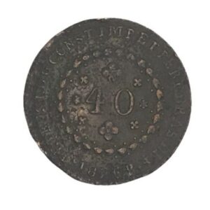 MOEDA 40 RÉIS 1826 PRIMEIRO IMPÉRIO. COBRE. FLORÕES.