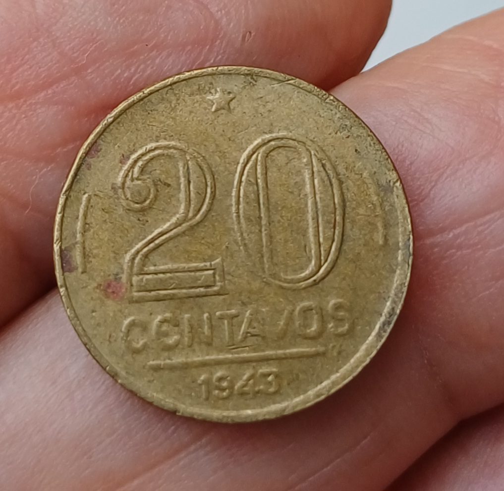 | Casa do Colecionador Moeda Brasil de 20 centavos de 1943 Getúlio Vargas.