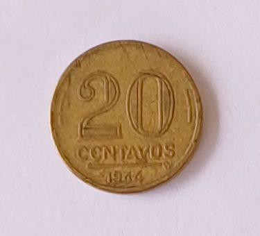 | Casa do Colecionador Moeda Brasil de 20 centavos de 1944 Getúlio Vargas.