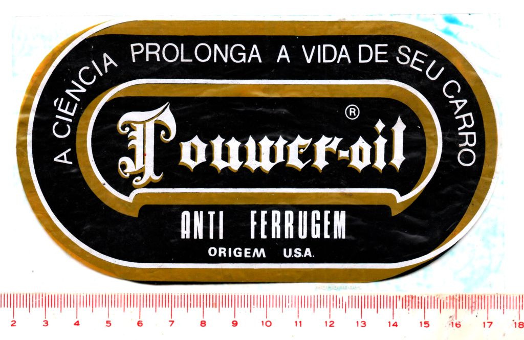 | Casa do Colecionador Plastico Adesivo Power Oil - Anti Ferrugem - Anos 60